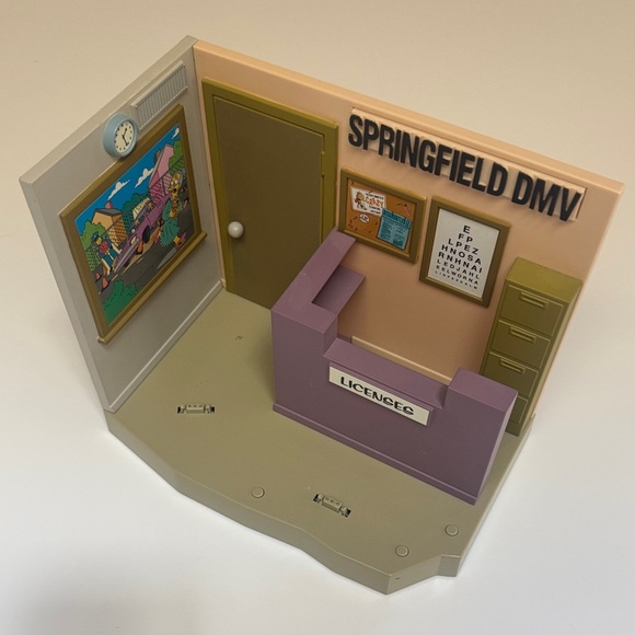 Playmates Toys The Simpsons Springfield DMV Diorama Playset - Picture 1 of 8